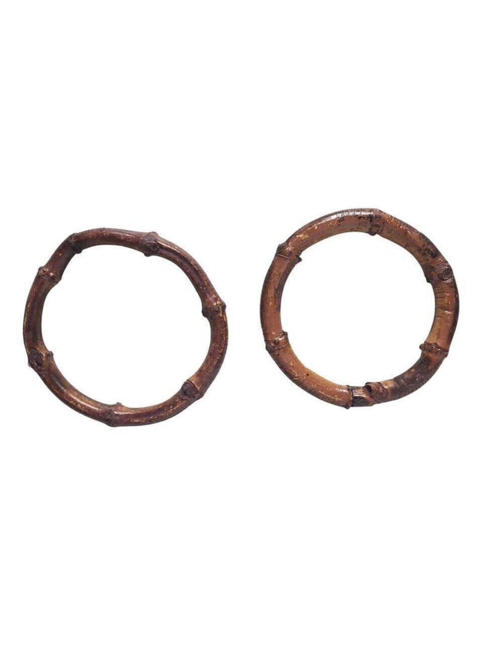 Vintage Bamboo Style Bangle Bracelet Lot of 2 Wood
